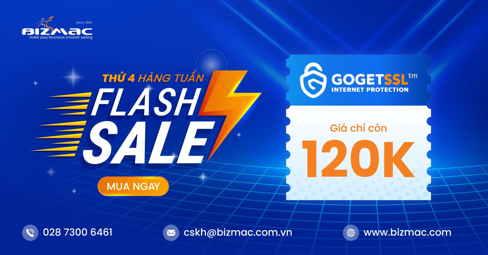 Chương trình khuyến mãi SSL chỉ còn 120k nhân ngày Flash Sale Thứ 4 hàng tuần