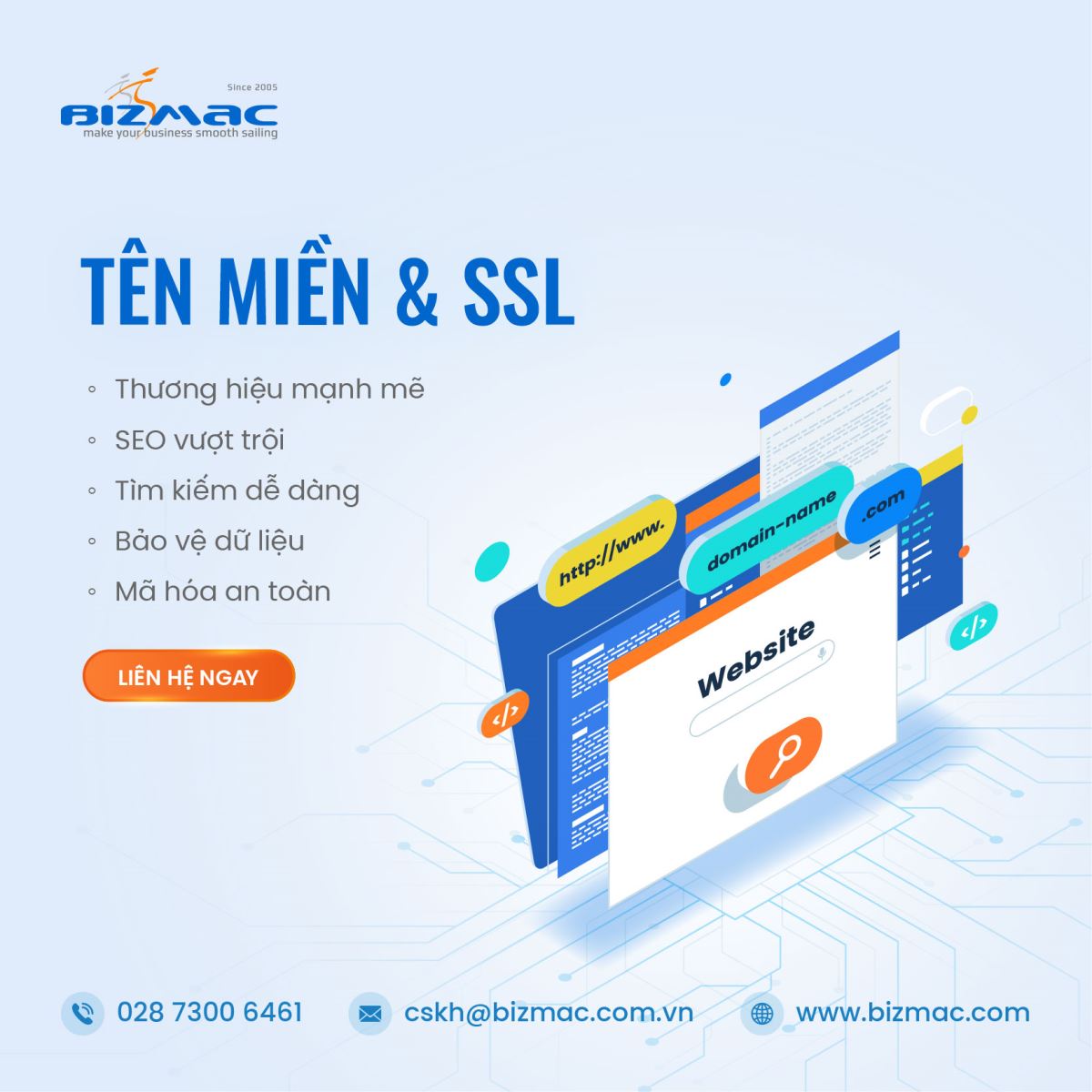 BizMaC cung cấp tên miền và SSL uy tín, chất lượng, giá hợp lý