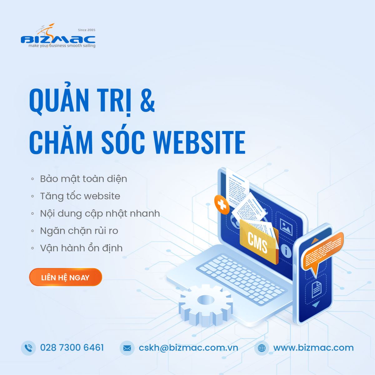 BizMaC giúp quản trị và chăm sóc website hiệu quả