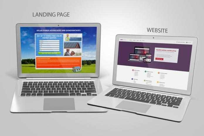 sự khác biệt giữa landing page và website