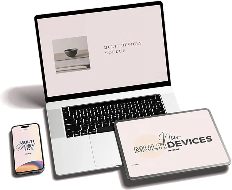Website và hộp thư doanh nghiệp trong Combo Agency hiển thị trên laptop, máy tính bảng và điện thoại