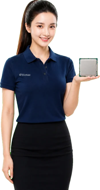 Nhân viên BizMaC cầm chip CPU máy chủ giới thiệu gói VPS giá rẻ