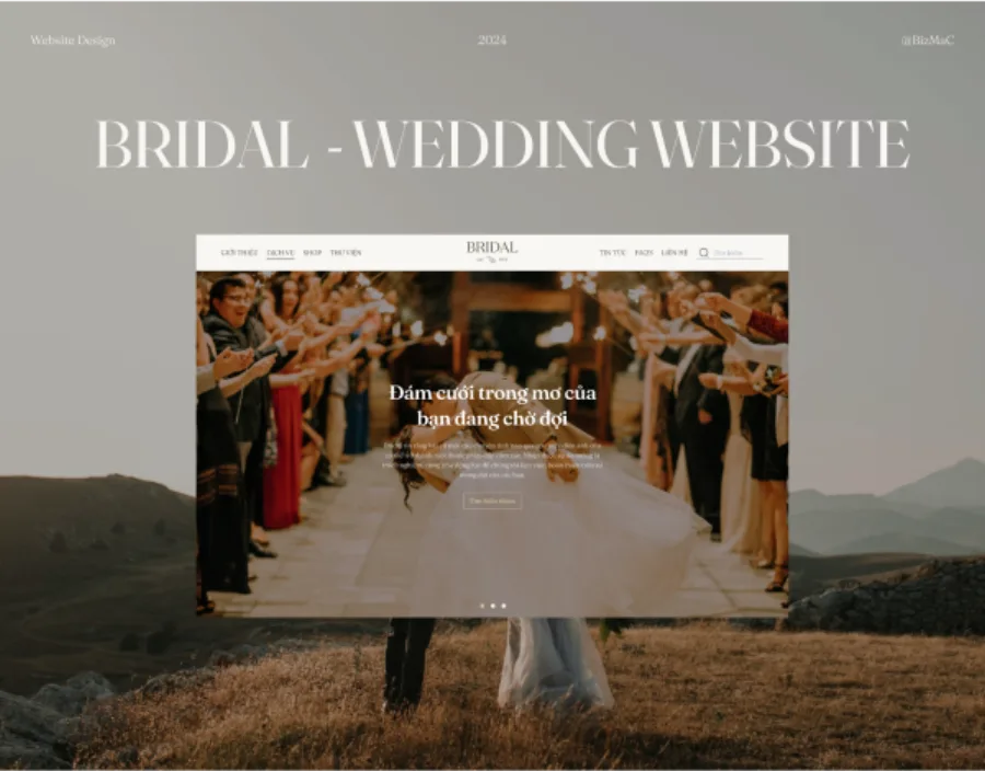 Giao diện website Dịch vụ cưới hỏi do BizMaC thiết kế
