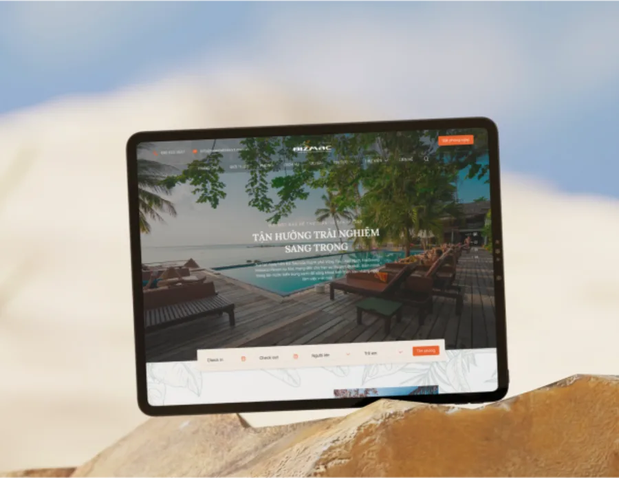 Giao diện website Khách sạn do BizMaC thiết kế