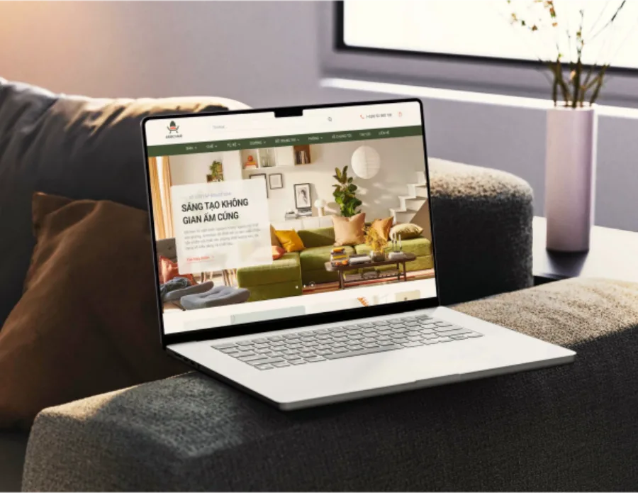 Giao diện website Nội thất do BizMaC thiết kế