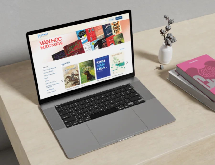 Giao diện website Sách số do BizMaC thiết kế