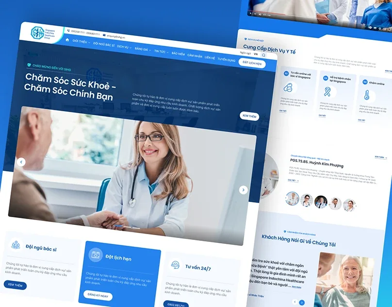 Giao diện website SIHG do BizMaC thiết kế