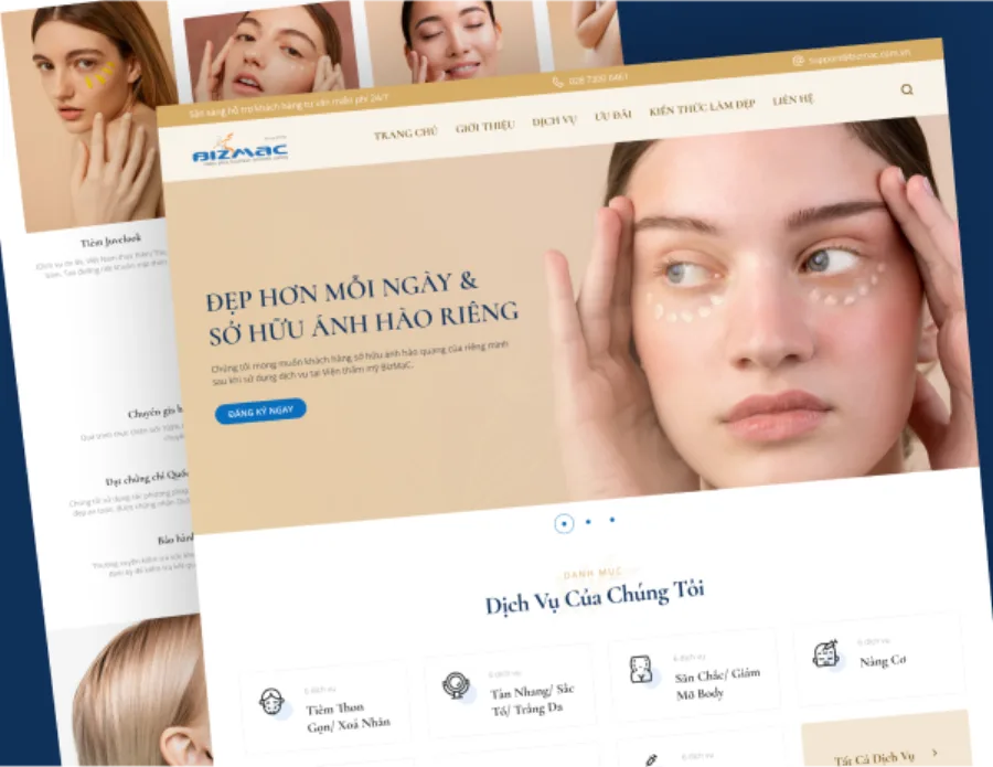 Giao diện website Website Spa do BizMaC thiết kế