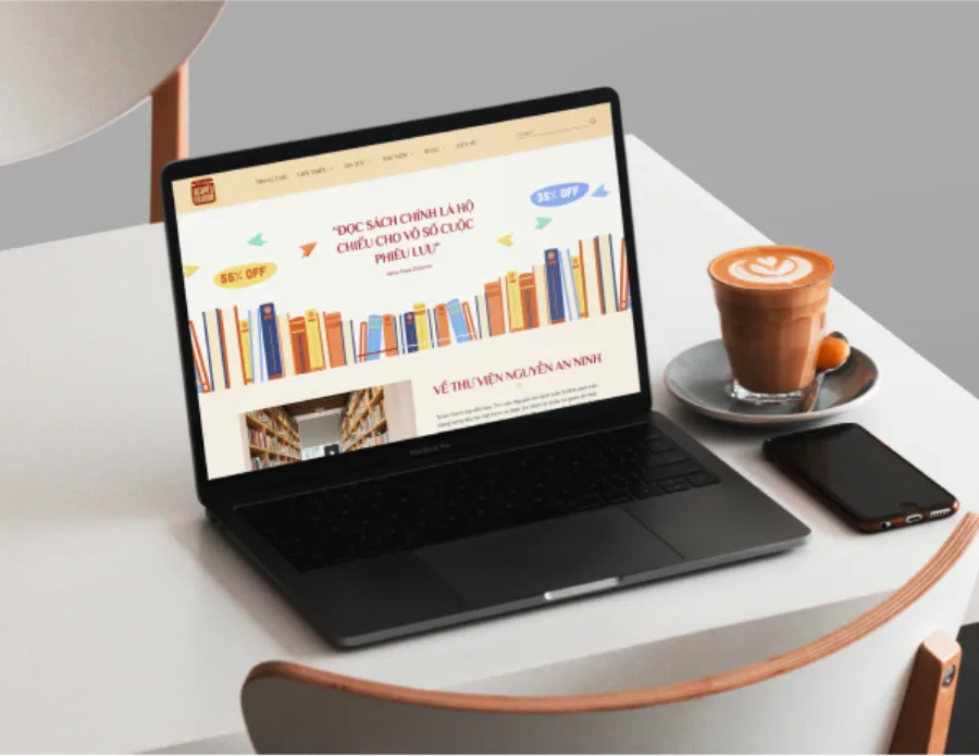 Giao diện website Thư viện Sách số Nguyễn An Ninh do BizMaC thiết kế
