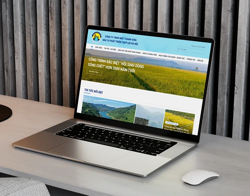 Giao diện website Thuỷ Lợi Hà Nội do BizMaC thiết kế