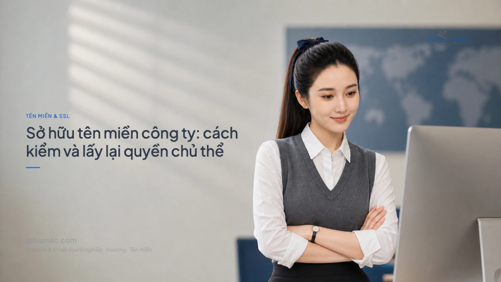 Minh hoạ cho bài Sở hữu tên miền công ty: cách kiểm và lấy lại quyền chủ thể