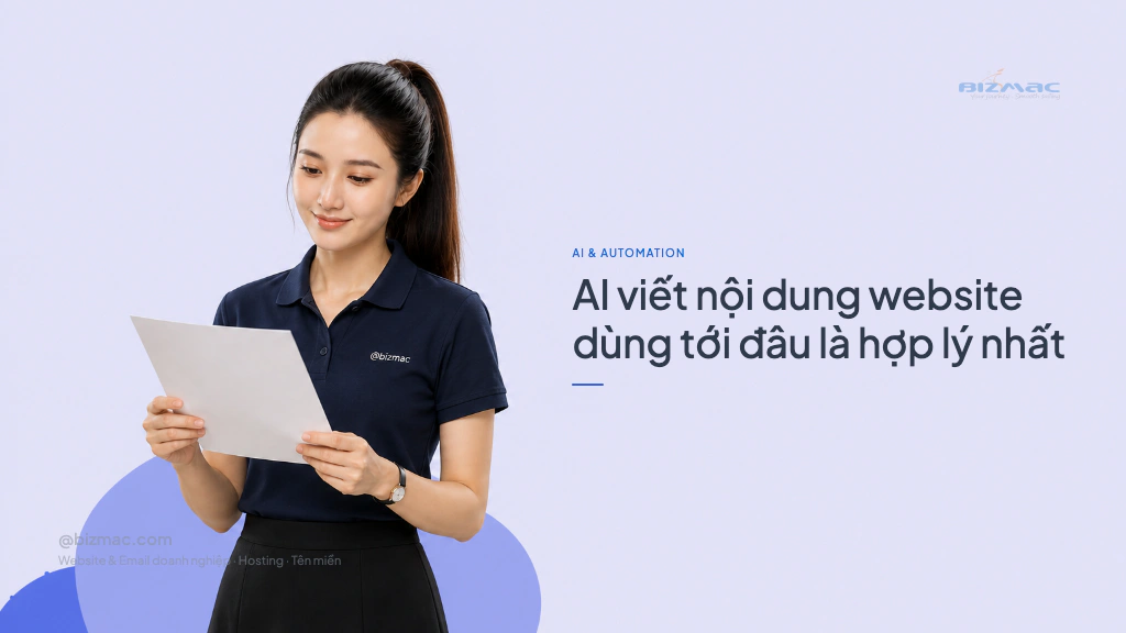 Minh hoạ cho bài AI viết nội dung website dùng tới đâu là hợp lý nhất