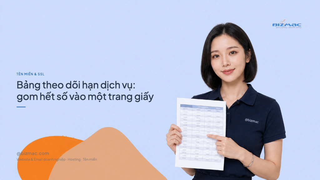 Bảng theo dõi hạn dịch vụ: gom hết số vào một trang giấy