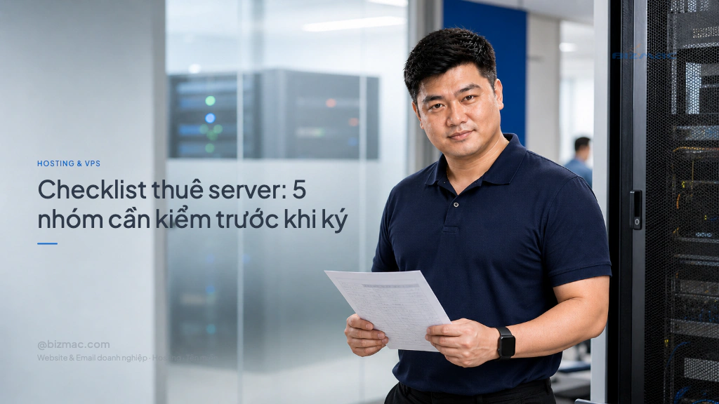 Minh hoạ cho bài Checklist thuê server: 5 nhóm cần kiểm trước khi ký