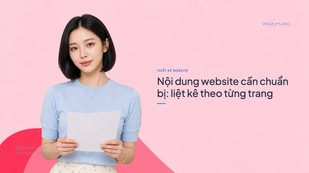 Minh hoạ cho bài Nội dung website cần chuẩn bị: liệt kê theo từng trang