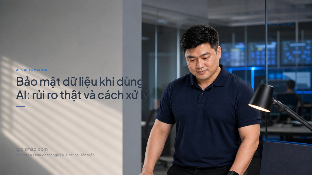 Minh hoạ cho bài Bảo mật dữ liệu khi dùng AI: rủi ro thật và cách xử lý