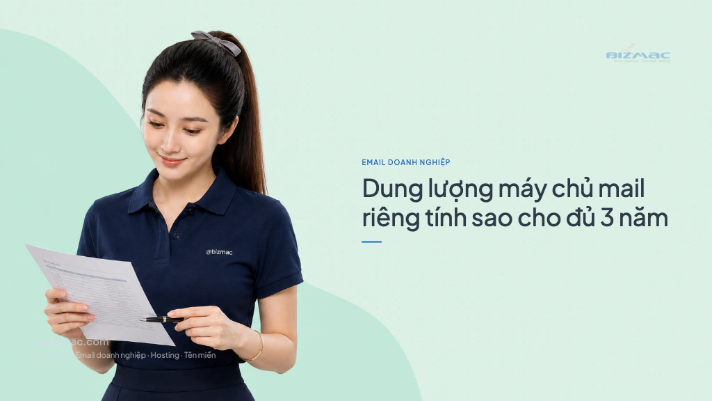 Dung lượng máy chủ mail riêng tính sao cho đủ 3 năm