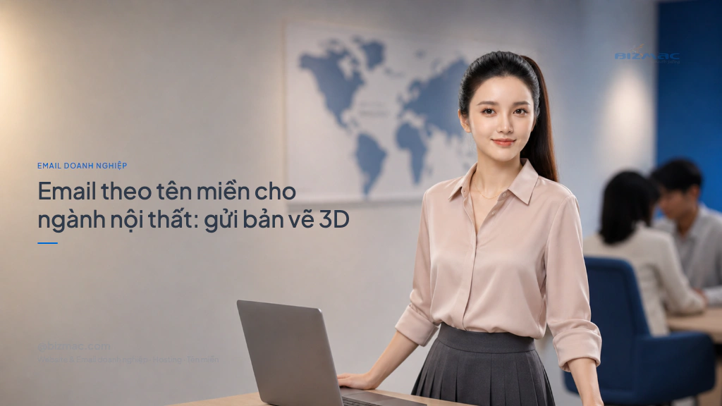 Minh hoạ cho bài Email theo tên miền cho ngành nội thất: gửi bản vẽ 3D