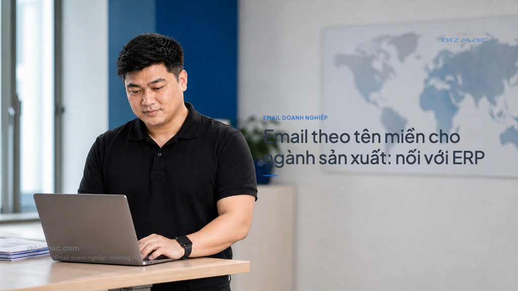 Minh hoạ cho bài Email theo tên miền cho ngành sản xuất: nối với ERP