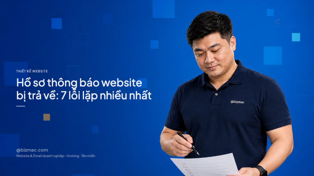 Hồ sơ thông báo website bị trả về: 7 lỗi lặp nhiều nhất