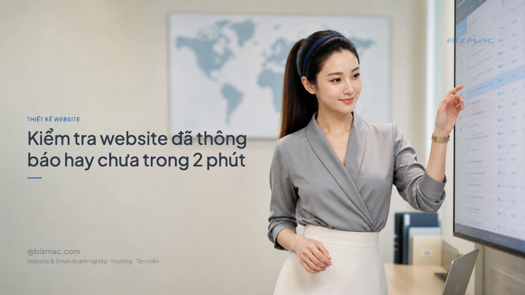 Kiểm tra website đã thông báo hay chưa trong 2 phút