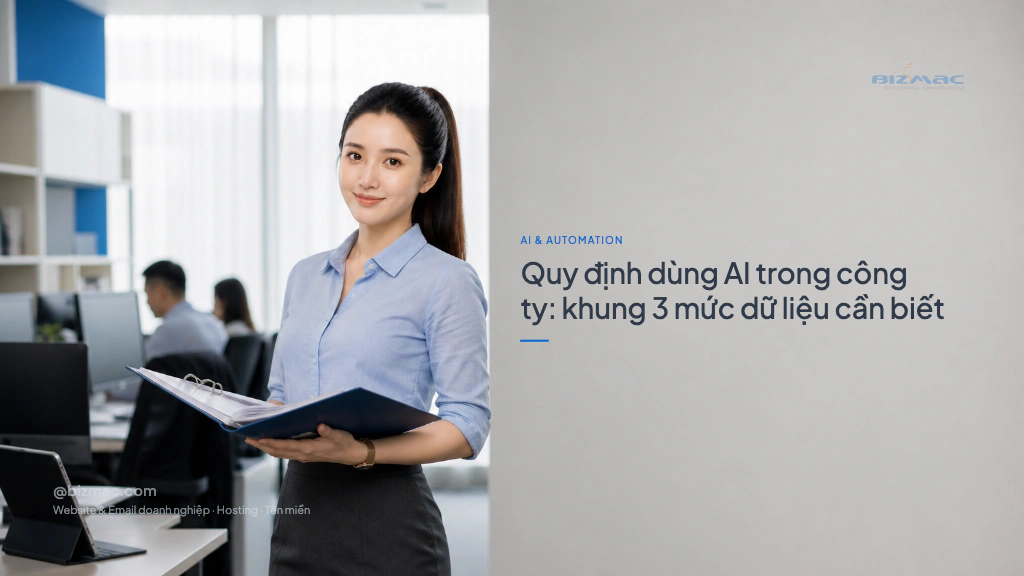 Minh hoạ cho bài Quy định dùng AI trong công ty: khung 3 mức dữ liệu cần biết