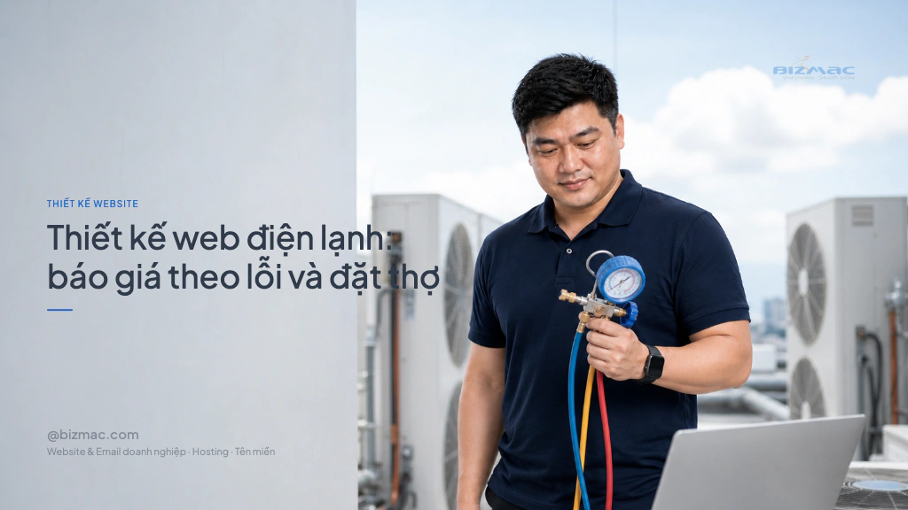 Minh hoạ cho bài Thiết kế web điện lạnh: báo giá theo lỗi và đặt thợ
