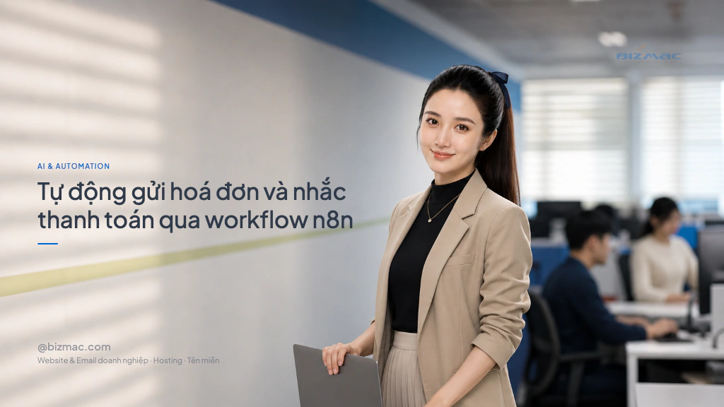 Minh hoạ cho bài Tự động gửi hoá đơn và nhắc thanh toán qua workflow n8n