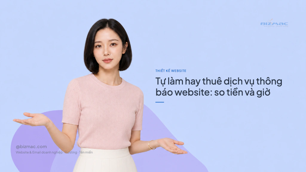 Tự làm hay thuê dịch vụ thông báo website: so tiền và giờ
